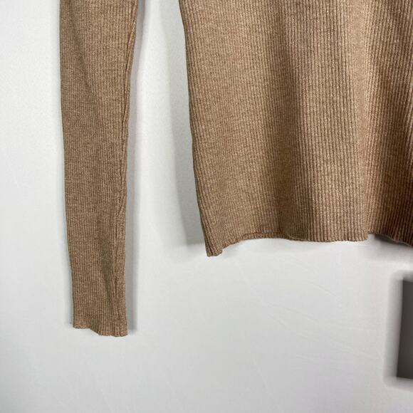 New Commense XSmall Light Khaki Brown Clouds Ribbed V Neck Sweater Pullover Knit - Picture 3 of 11
